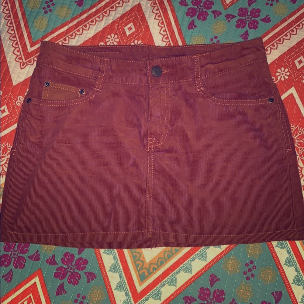 Burnt orange corduroy skirt